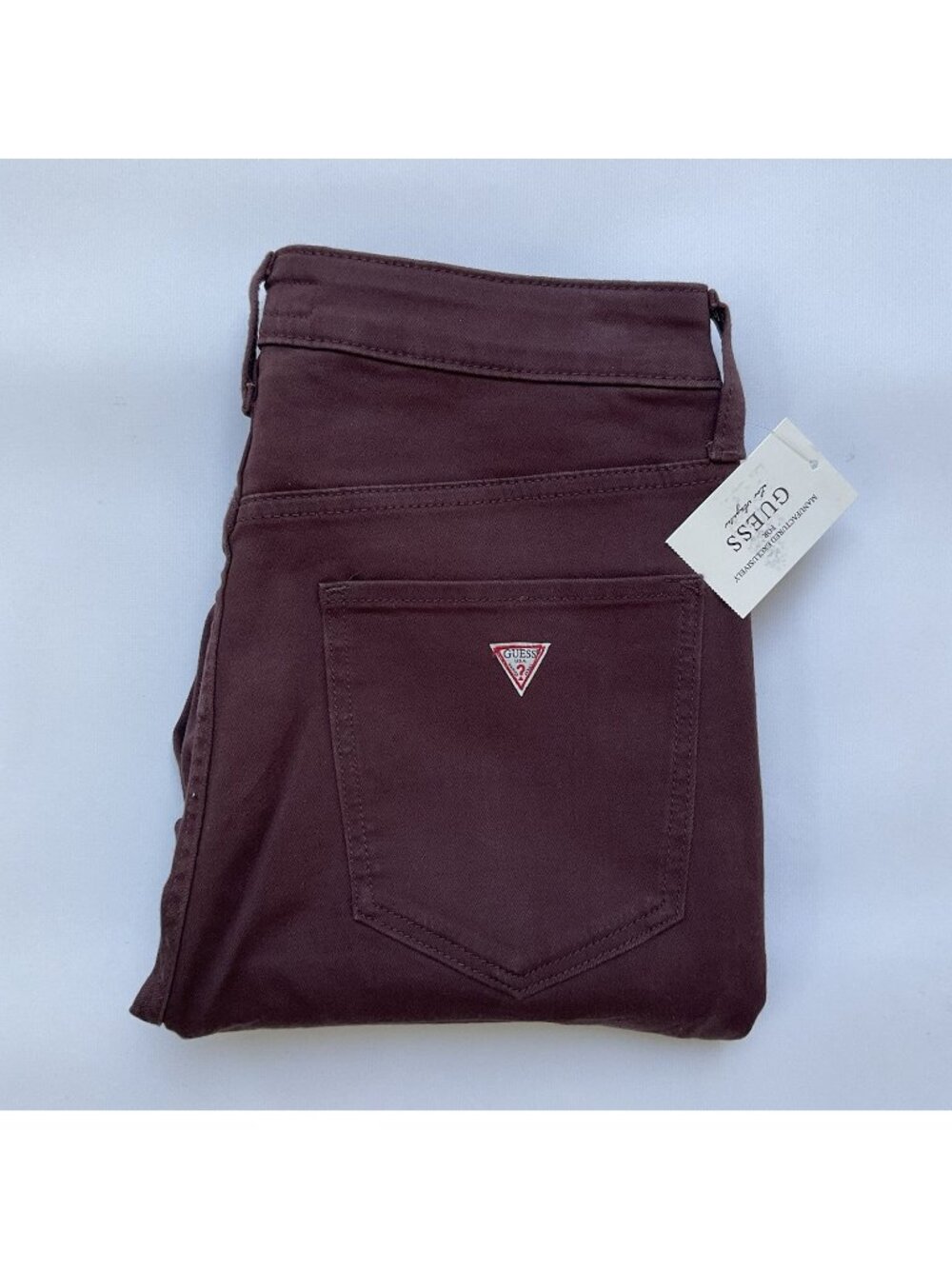 Guess Women’s Burgundy High Rise Skinny Jeans Stretch Size 32